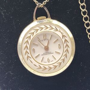 Elegant ENID Gold and White Pocket Watch